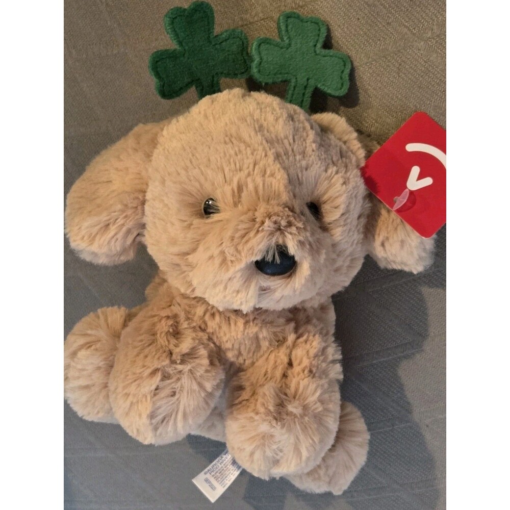 Aurora St. Patrick's Day Golden Lab Stuffed Dod Shamrock Silky Plush 6" Plus